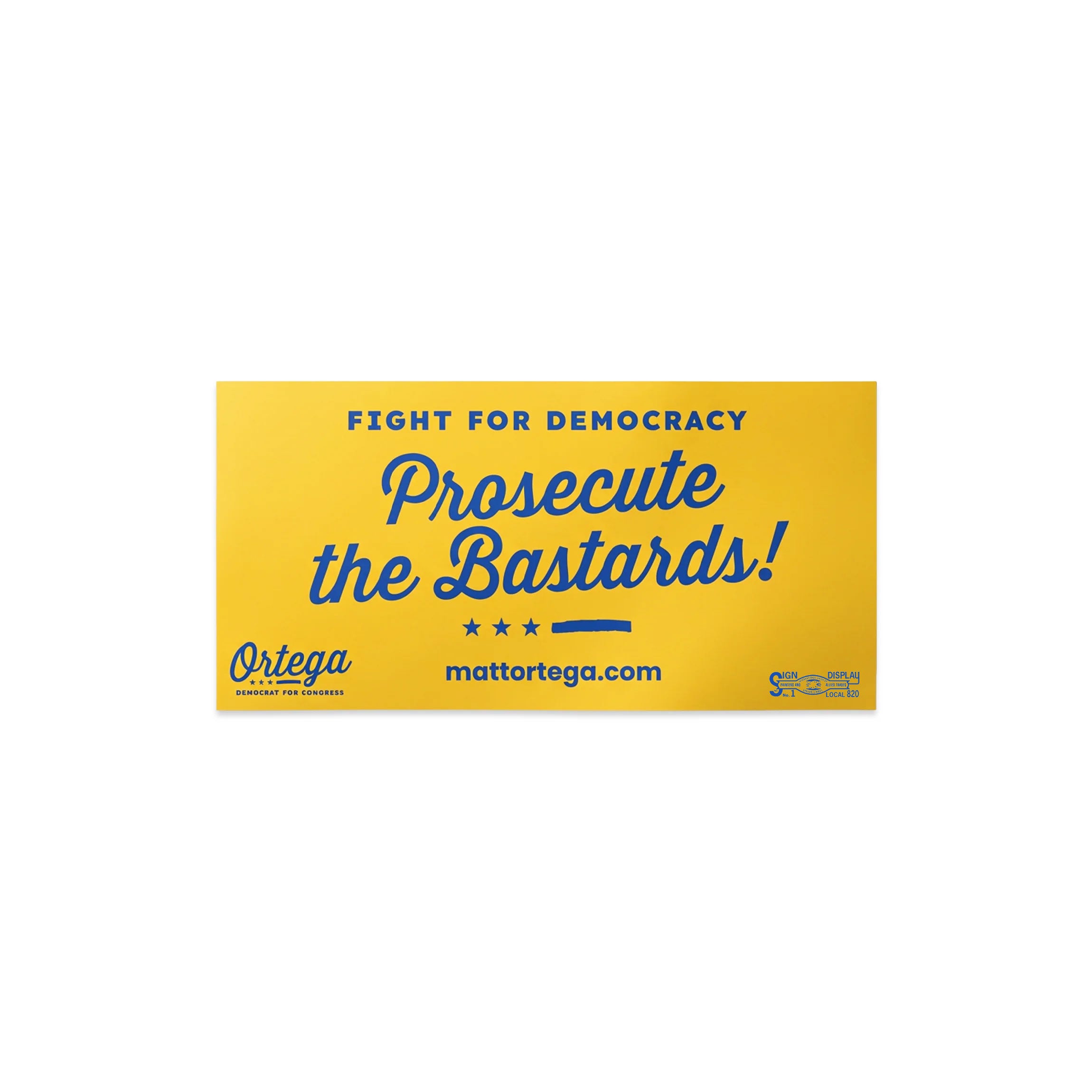 Limited Edition "Prosecute" Bumper Sticker